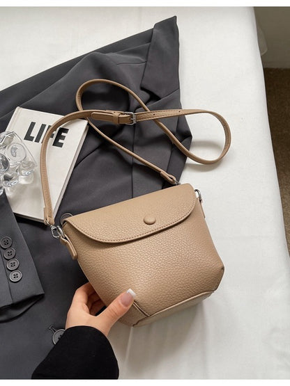 Mini sac bandoulière à rabat en PU de couleur unie pour femme