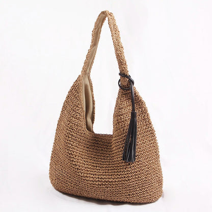 Fashion Summer Large Capacity Straw Woven Shoulder Bag