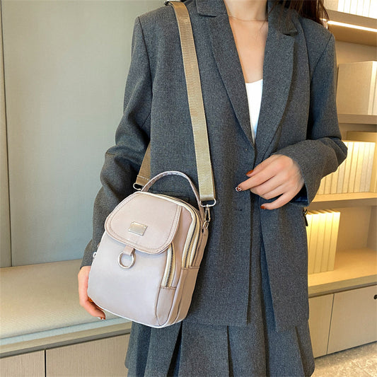Casual Simple Solid Color Oxford Cloth Shoulder Bag