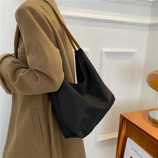 Women'S Fashion Solid Color Underarm Bag Oxford Cloth Soft Casual Shoulder Bag