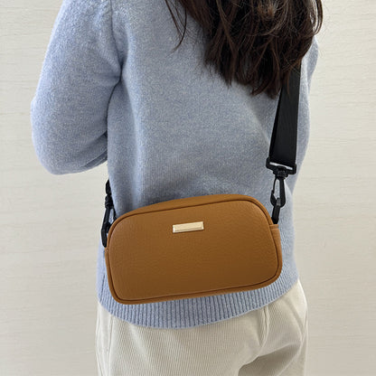Women Fashionable Simple Solid Color Square PU Crossbody Bag