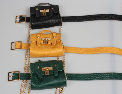 Women Fashion Waist Bag Belt Metal Chain Vintage Belt Bag