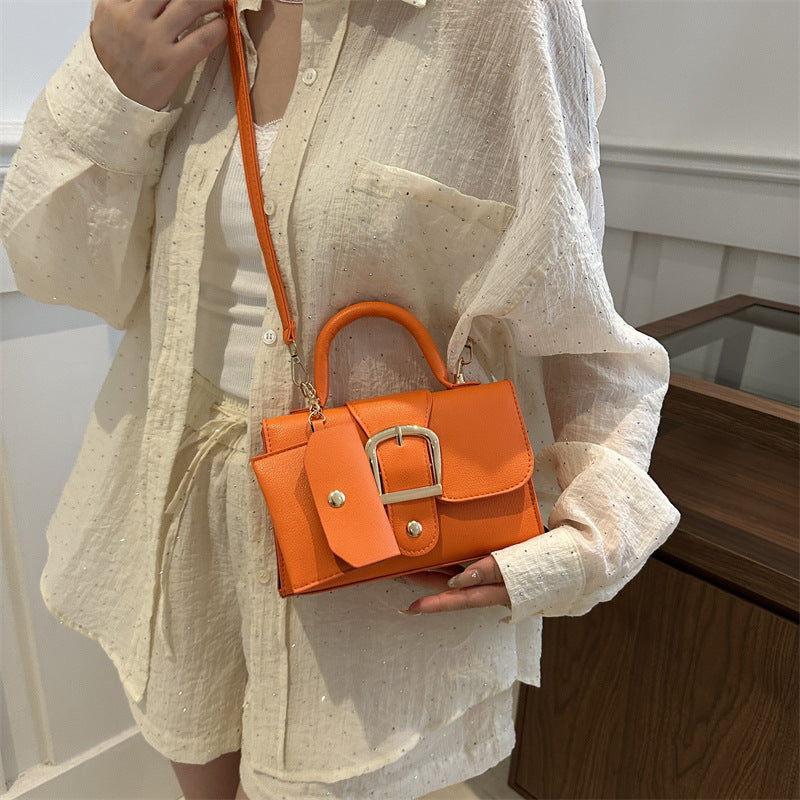 Fashion Solid Color Flip Square Shoulder Bag