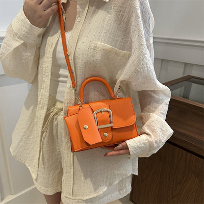 Fashion Solid Color Flip Square Shoulder Bag