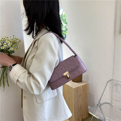 Women Fashion Flap Buckle Design PU Underarm Bag