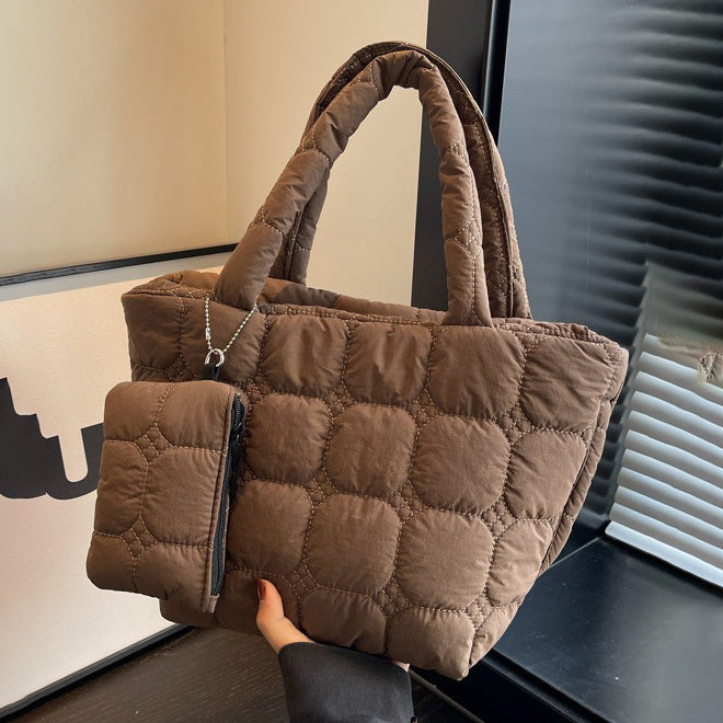 Women Fashion Casual Solid Color Space Cotton Tote Bag