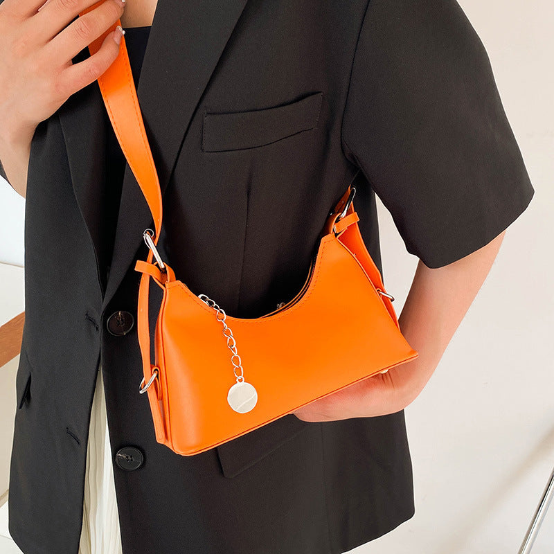 Women Fashion Candy Color Zipper Shoulder Bag