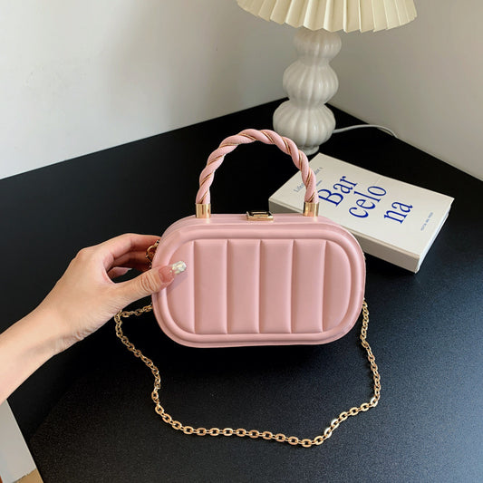 Sac à main tendance, simple et portable, couleur unie, à bandoulière 