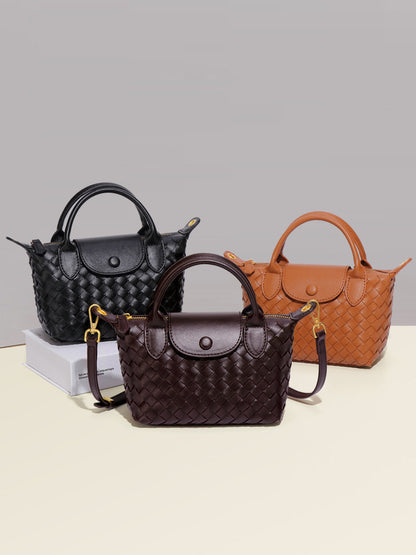 Fashion Solid Color Zipper Shoulder Bag