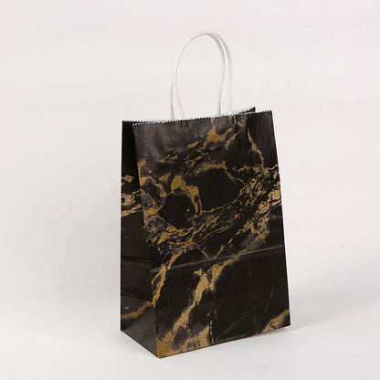 Sac d'emballage cadeau portable créatif en papier kraft série marbre 