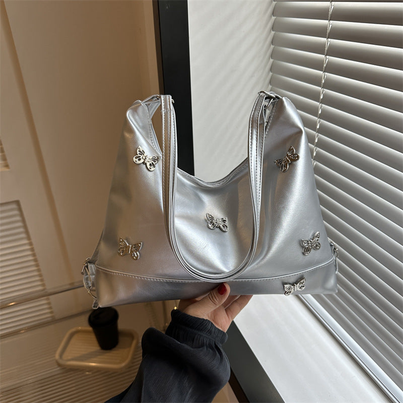 Women Fashionable Large-Appearance Butterfly PU Tote Bag