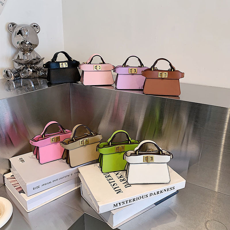 Women Fashion Buckle Square Chain Mini Crossbody Bag