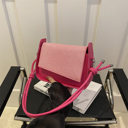 Sac à bandoulière à rabat contrasté tendance 