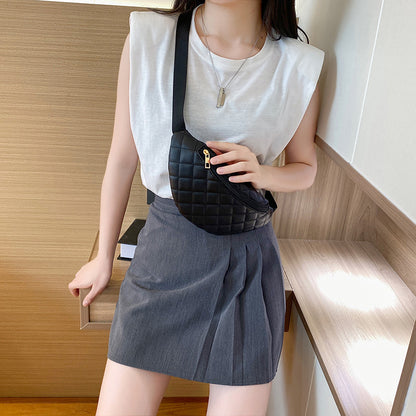 Sac banane brodé en losange pour femme 