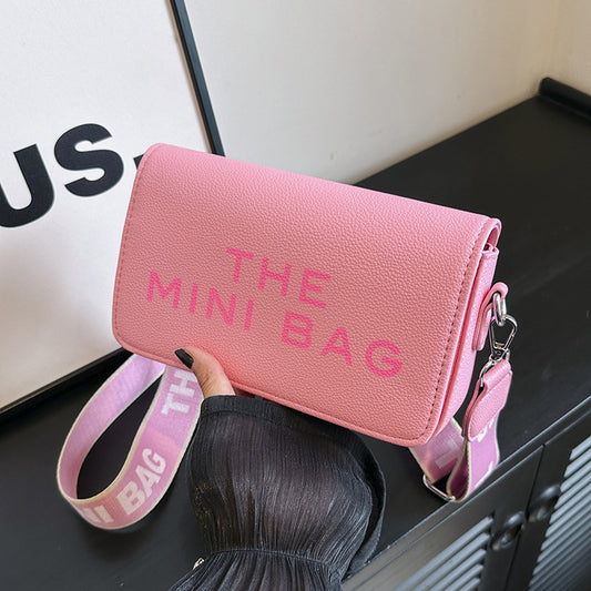 Sac à bandoulière carré à imprimé lettre tendance 