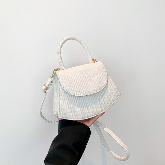 Sac à bandoulière incurvé de couleur unie pour femme 