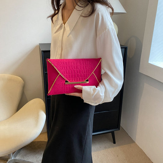 Women Fashion Personality Solid Color Clutch Bag