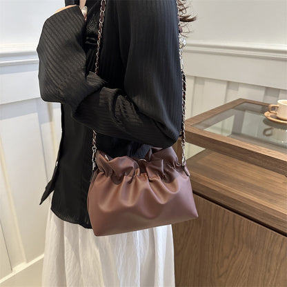 Sac à bandoulière magnétique en PU pour femme, couleur unie, tendance