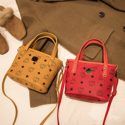 Sac à bandoulière classique à imprimé lettre pour femme avec poignée carrée 