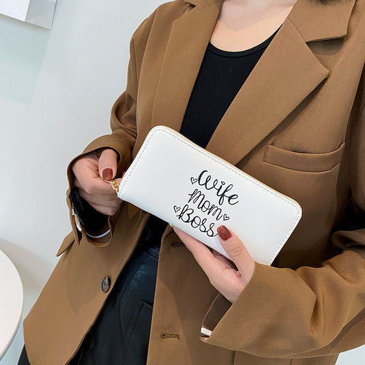 Women Fashion Letter Printing Zipper Coin Purse