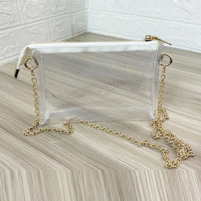Sac à bandoulière carré transparent à chaîne pour femme, mode été 