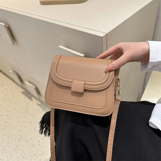Women Fashion Simple Solid Color Small Square Shoulder Bag