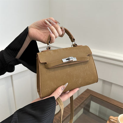 Sac à bandoulière carré en PU pour femme, simple et tendance, avec rabat et fermeture éclair 
