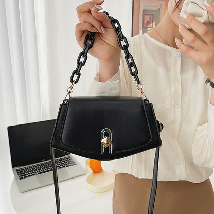 Women Fashion Casual Simple Solid Color Crossbody Bag