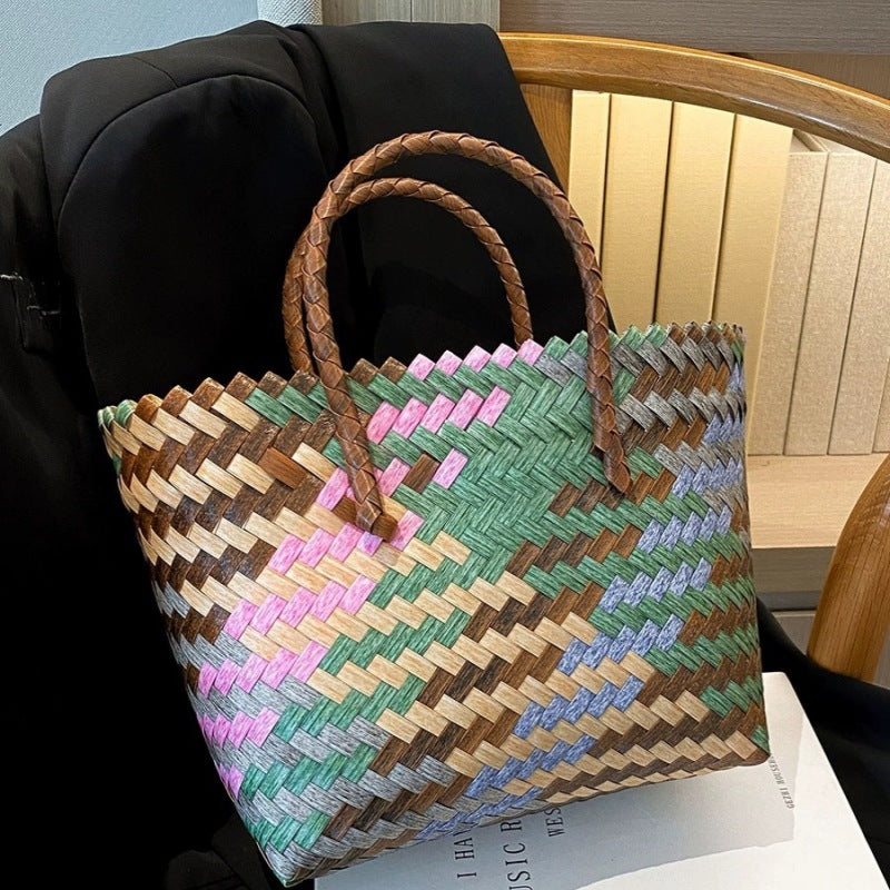 Vintage Large Capacity Woven Bag Handbag