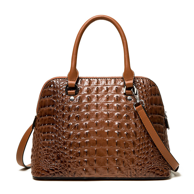 Women Fashion Casual Gradient Crocodile Pattern Handbag Two-Piece Set