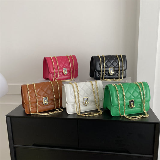 Sac messager tendance pour femme avec chaîne en losange