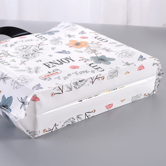 Sac fourre-tout en plastique à imprimé floral, simple et tendance 