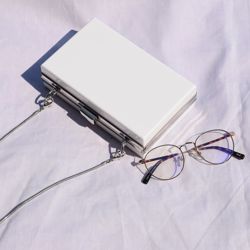 Women Transparent Clear Acrylic Bag Chain Dinner Party Small Square Bag