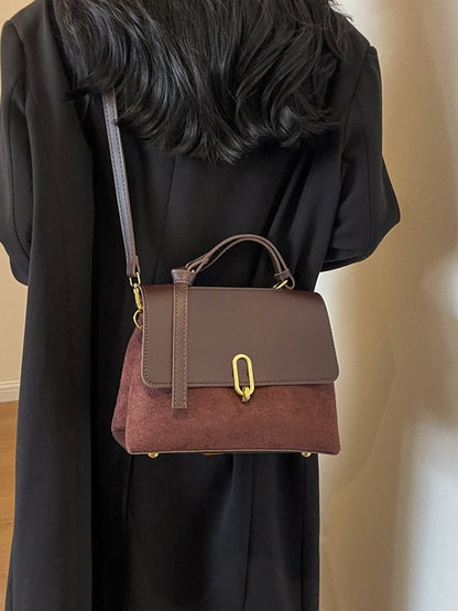 Sac à bandoulière vintage contrasté 