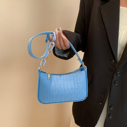 Sac à bandoulière simple et tendance de couleur unie 