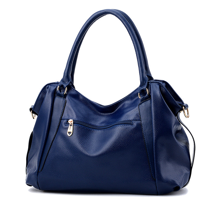 Women Fashionable Casual Large Capacity PU Bag With Zipper