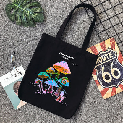 Sac fourre-tout en toile grande capacité pour femme, décontracté, motif dessin animé 