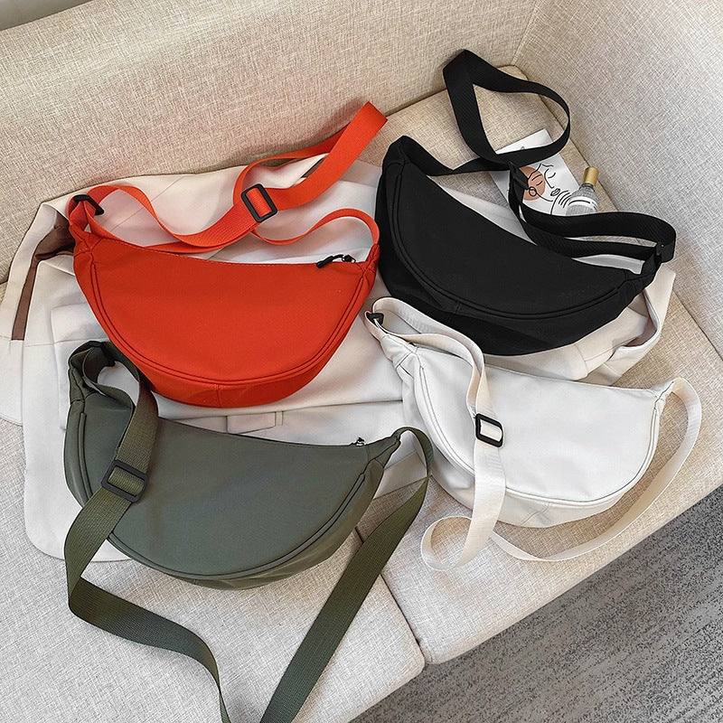 Summer Women Fashionable Simple Dumpling Shape Oxford Cloth Crossbody Bag