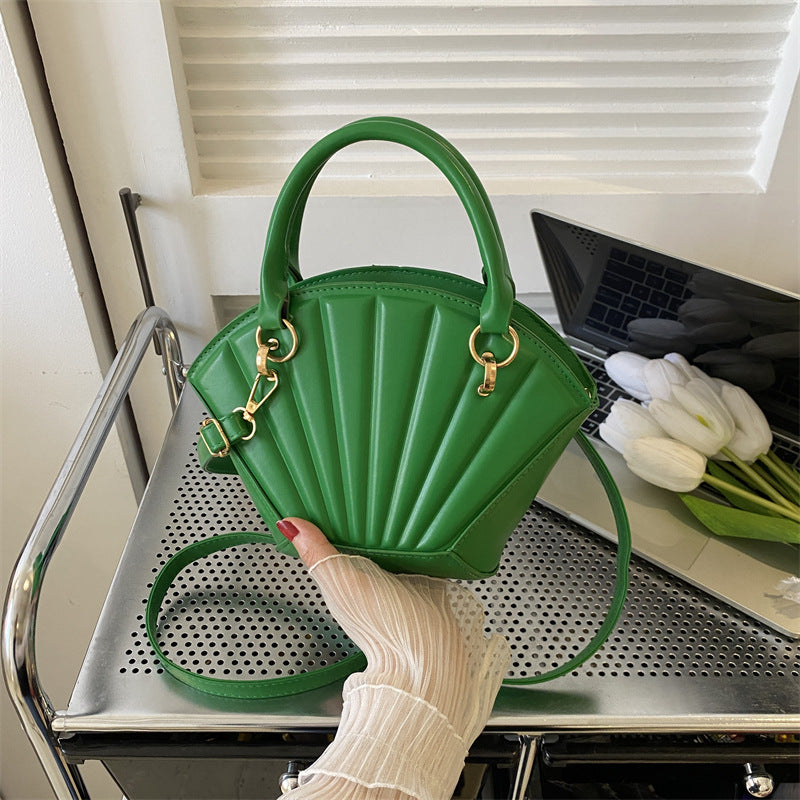 Fashionable Solid Color Shell Shoulder Bag