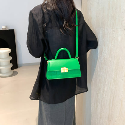 Simple Solid Color Flip Square Shoulder Bag