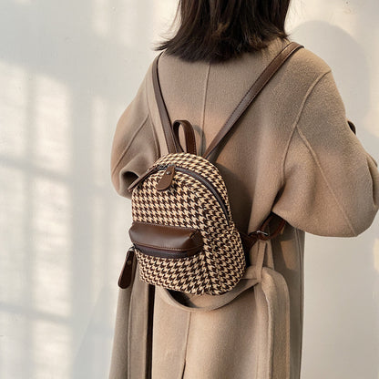 Women Fashion Box Zipper Large Capacity Backpack