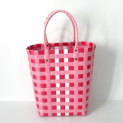 Sac fourre-tout décontracté tissé à carreaux pour femme, grande capacité 