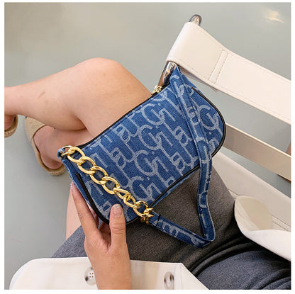 Women Summer Fashion Letter Print Square Shoulder Bag