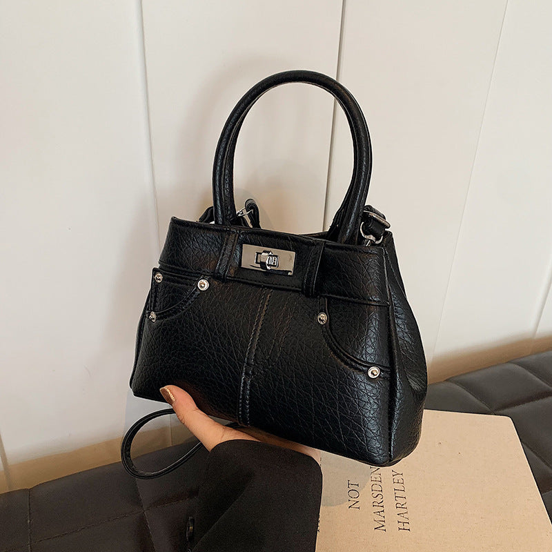 Sac à main plissé simple et tendance pour femme, couleur unie 