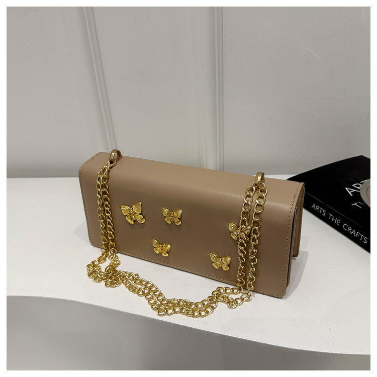 Sac à bandoulière carré à chaîne papillon tendance 