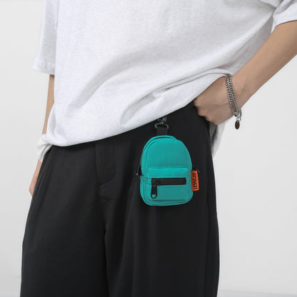 Men Fashion Solid Color Mini Zipper Crossbody Bag