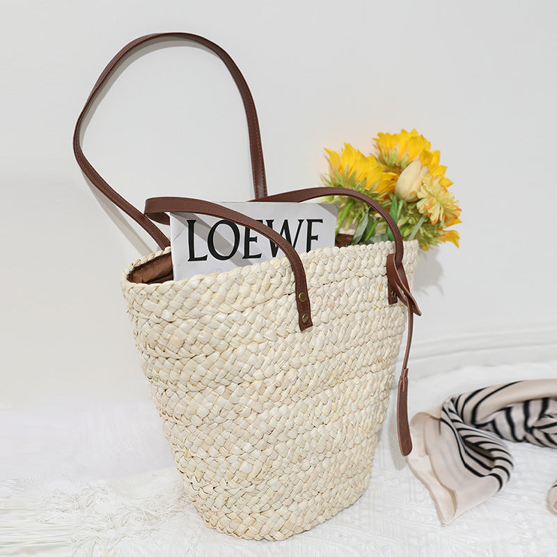 Women'S Fashion Vacation Straw Woven Tote Handbag