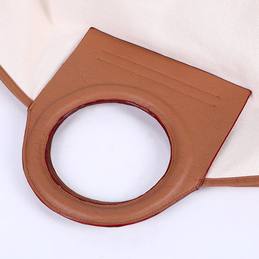 Women Fashion Casual Color Blocking Clutch Canvas Bag