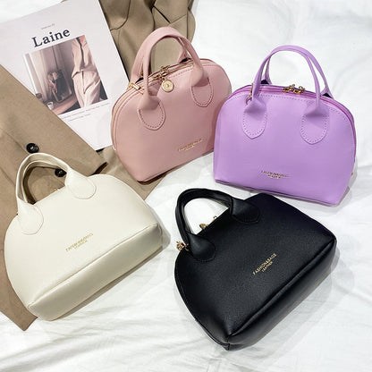 Simple Solid Color Portable Shell HandBags Crossbody Bag