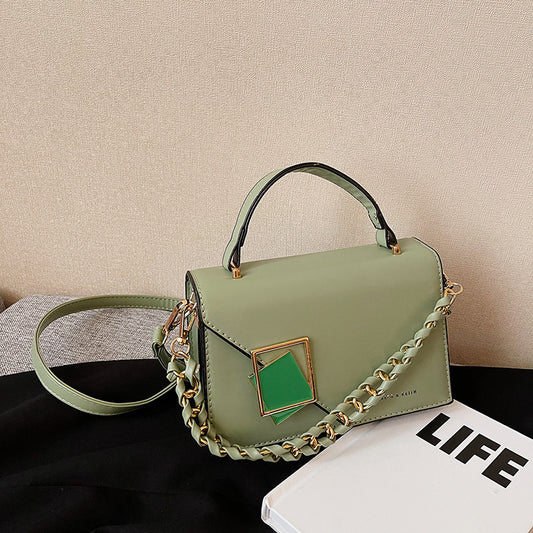 Sac messager à bandoulière tendance pour femme, couleur unie, style tempérament 